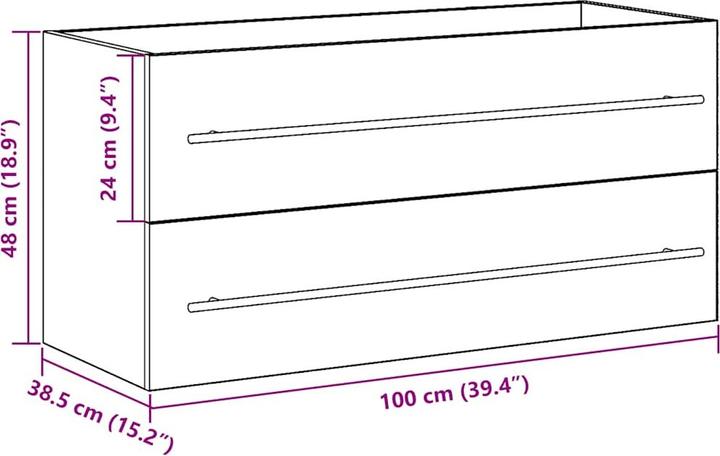 Produktbild vidaXL Waschbeckenschrank (100 x 38.50 x 48 cm)