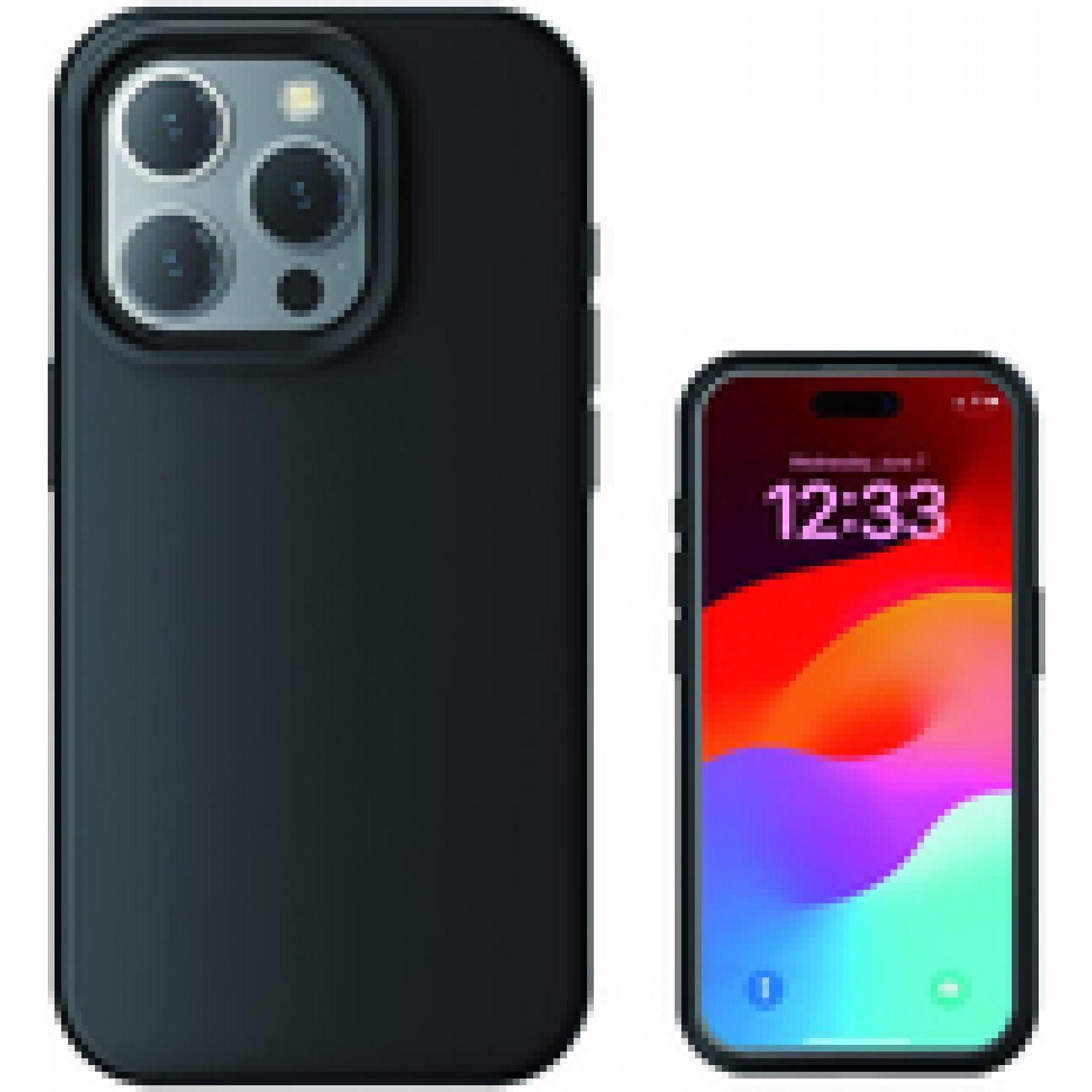 4smarts Custodia in silicone (Apple iPhone 15 Pro), Cover smartphone, Nero