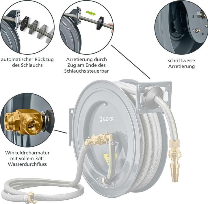 Actual product image Geka Wall-mounted hose reel (20 m)