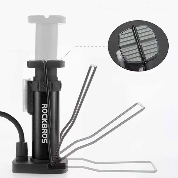 Actual product image Rockbros 42610002001 floor bicycle pump with pressure gauge - black