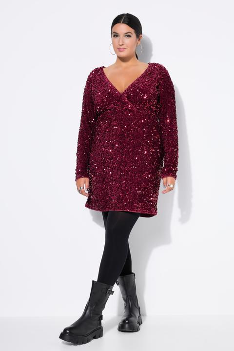 Produktbild Studio Untold Kleid, Wickeloptik, Pailletten, V-Ausschnitt (54)