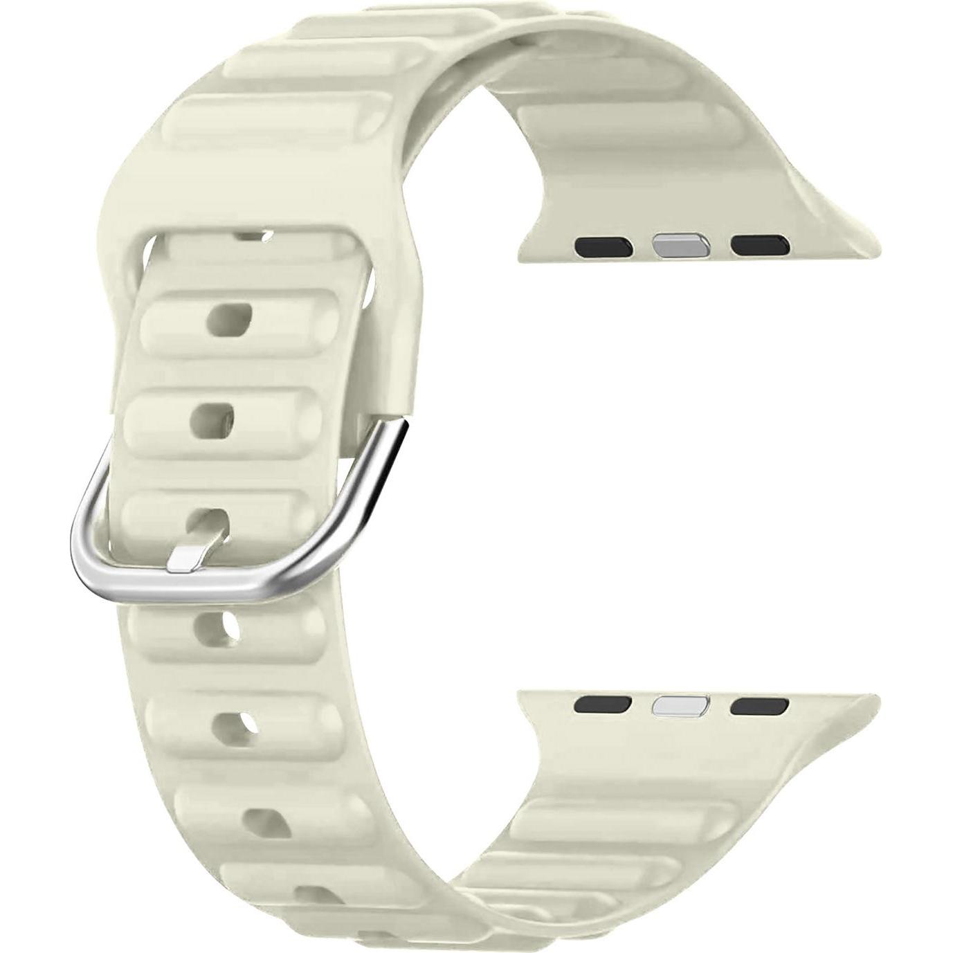 Thumbnail - Avizar Ersatzarmband (Silikon, Apple Watch Series 7, Apple Watch Series 8, Apple Watch Series 6), Uhrenarmband, Beige