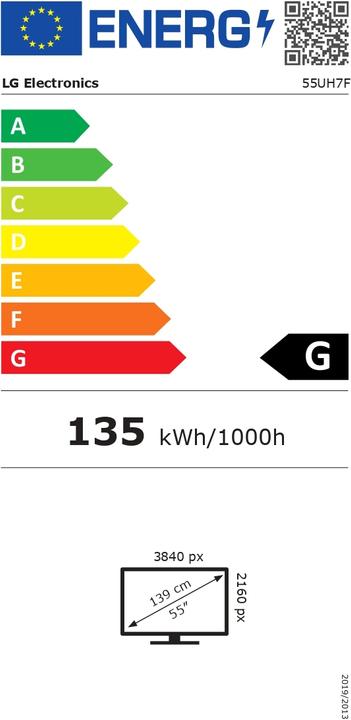 Energy Label LG 55UH7F-H 55inch IPS 700cd24/7 webOS (3840 x 2160 Pixels, 55")