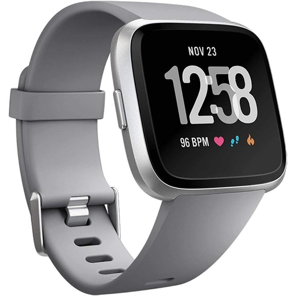Strap-it Armband (Silikon, Versa 2), Uhrenarmband, Grau