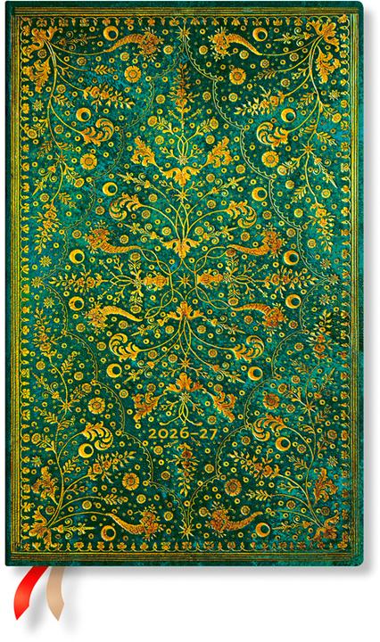 Paperblanks PAPERBLAN Agenda Smaragdblume Maxi 26/27 FD1845-3 1W/2S 18M DE VER SC 13.5x21cm (1 semaine / 2 pages)