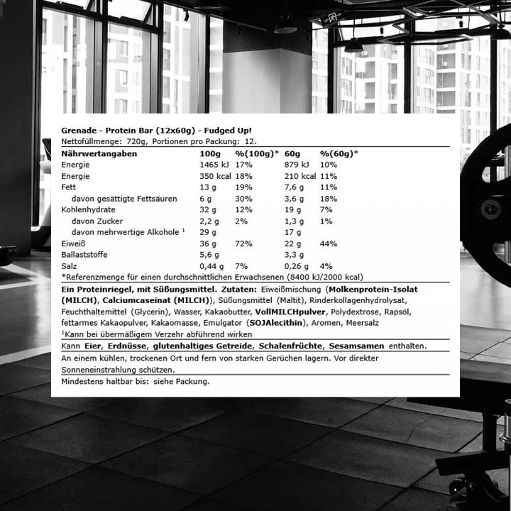 Produktbild Grenade BAR® High-Protein Fudged up 12x60g (12 Stk., 720 g)