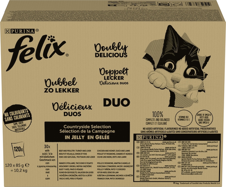 Image du produit Felix Une viande doublement savoureuse (Adulte, 120 pcs, 10200 g)