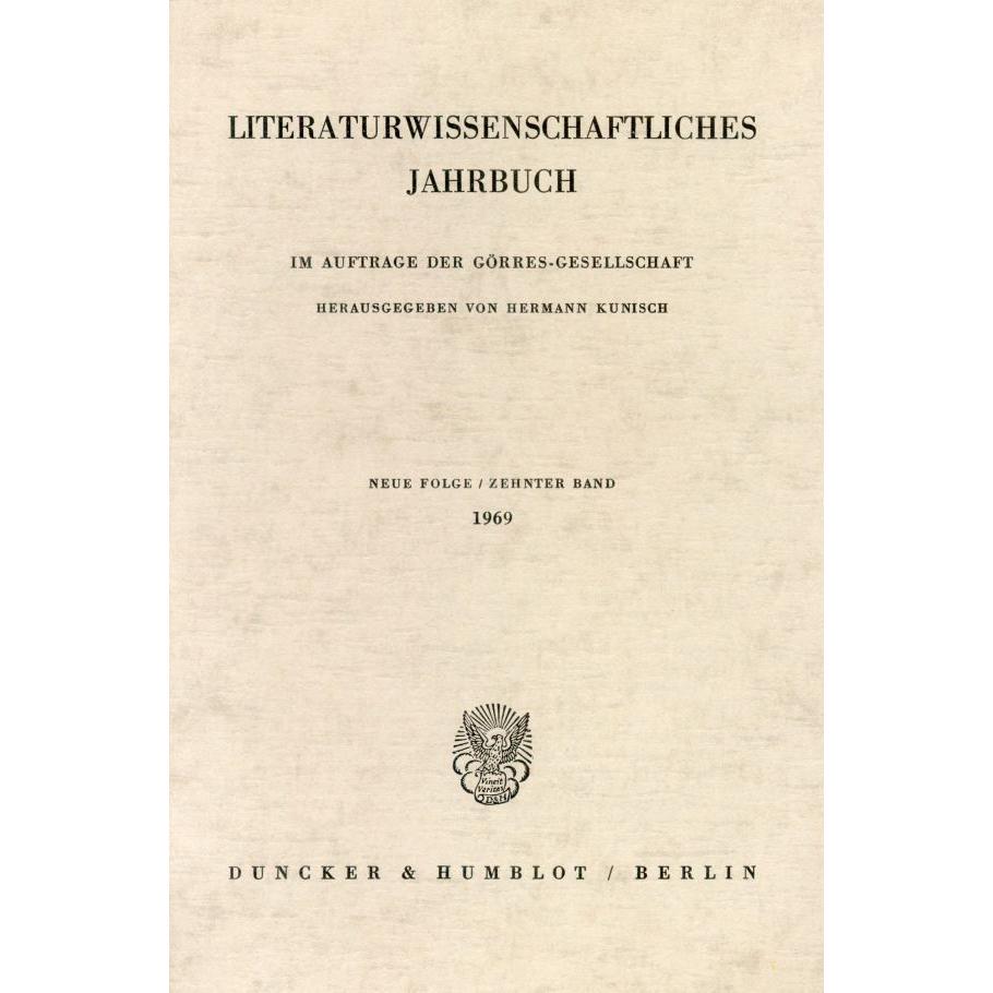 Literaturwissenschaftliches Jahrbuch., Fachbücher von Hermann Kunisch
