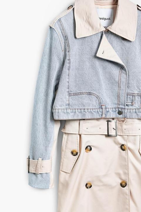 Immagine prodotto Desigual Trenchcoat Ibrido e Giacca di Jeans con Tasche e Bottoni