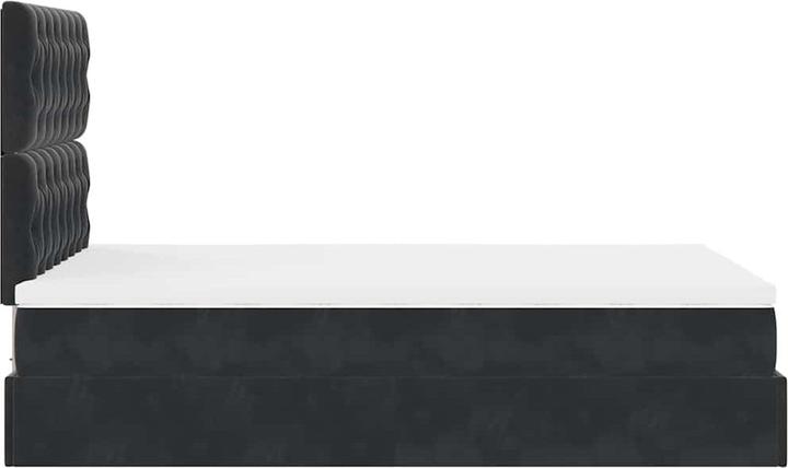 Actual product image VidaXL Ottoman bed with mattresses black 120x200 cm velvet bed frame (120 x 200 cm)