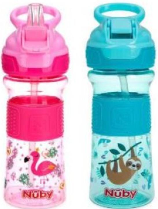 Immagine prodotto Nuby Tazza Reflex con cannuccia da 360 ml e manico in silicone con beccuccio morbido e incernierato (360 ml)