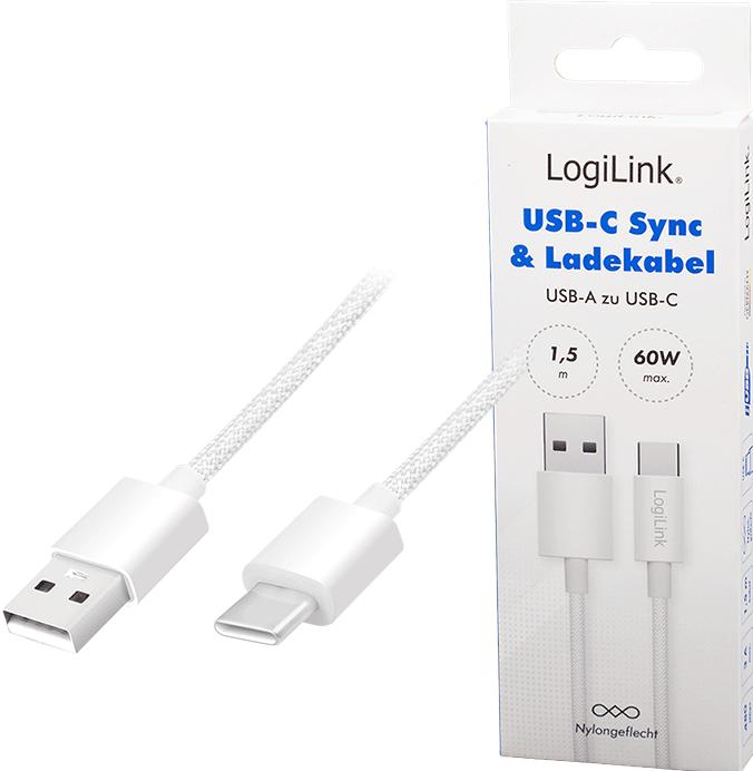 Produktbild LogiLink USB A – USB C (1.50 m, USB 2.0, 60 W)