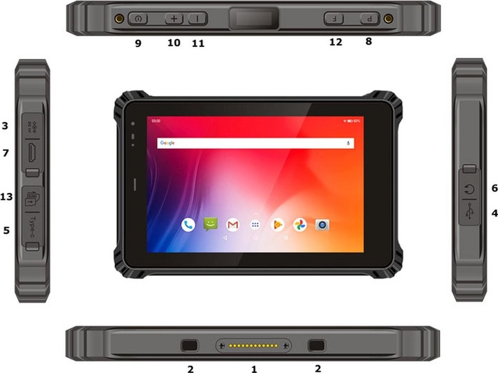 Actual product image Allnet Rugged outdoor tablet, Windows, NFC, LTE, X-trail-100-Intel (10", 128 GB, Windows)
