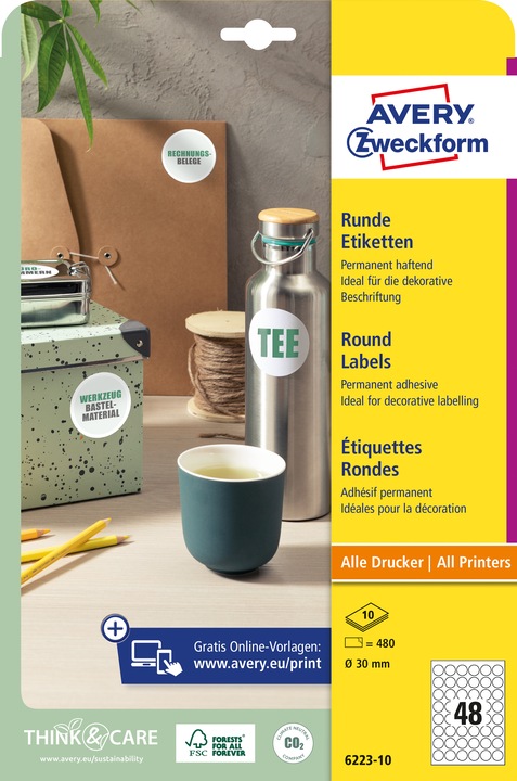 Produktbild Avery Runde Etiketten