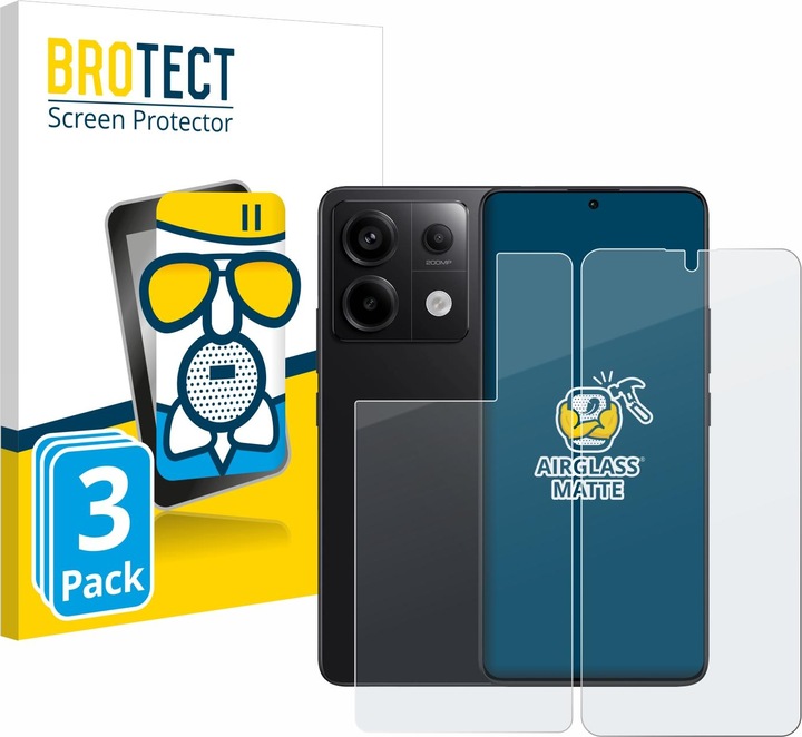 Produktbild BROTECT AirGlass Panzerglasfolie Matt (3 Stück, Xiaomi Redmi Note 13 Pro 5G)