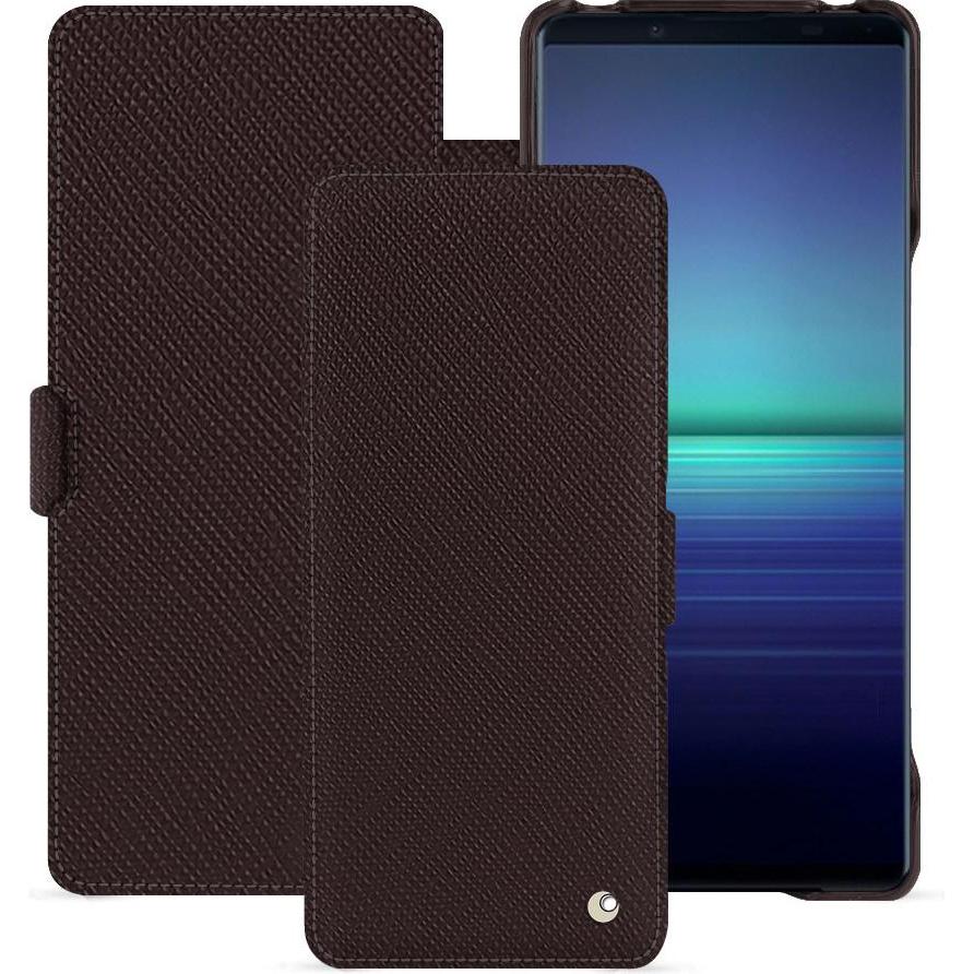 Noreve Lederschutzhülle horizontal (Sony Xperia 1 V), Smartphone Hülle, Braun