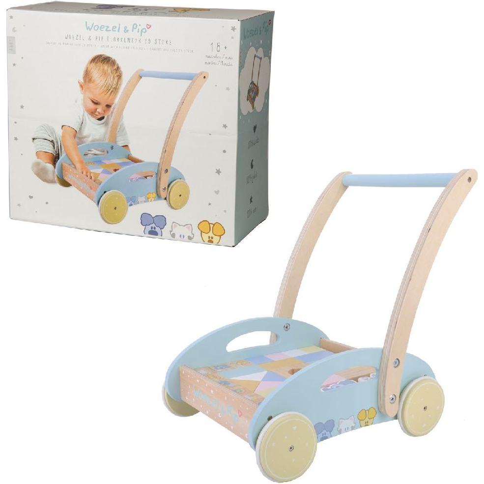 Rubo Toys Wusel und Pip Bausteine-Lauflernwagen