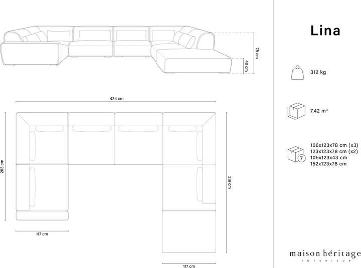 Immagine prodotto Maison Heritage Lina (Divani componibili, Divano modulare)