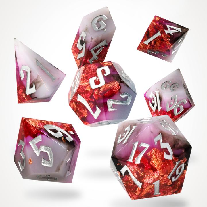 Produktbild Glass Staff Ruby Rift Sharp Edge Resin RPG Dice Set