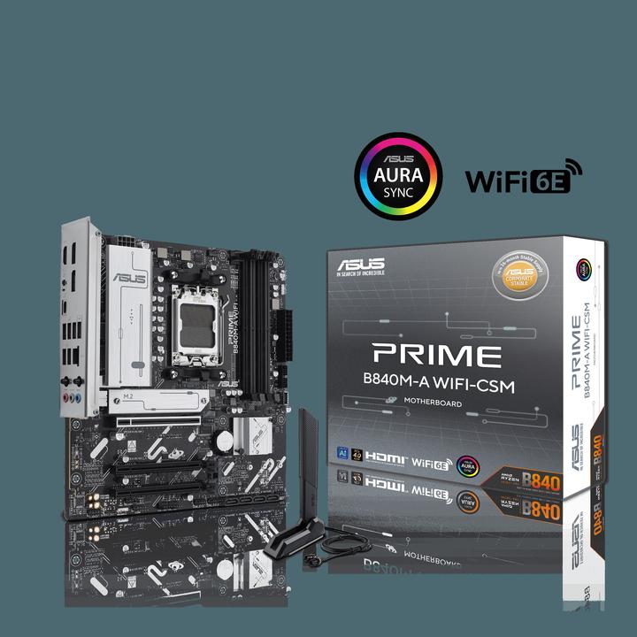 Image du produit ASUS PRIME B840M-A WIFI (AM5, AMD B840, mATX)