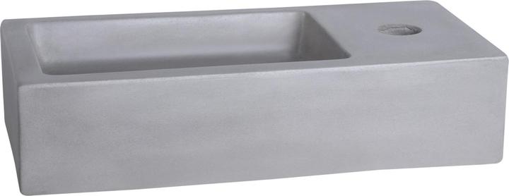 Produktbild Differnz Ravo Fountain Set - Waschtische Beton - Hellgrau - gebogener Wasserhahn - Matt Schwarz - St (185 mm, 385 mm)