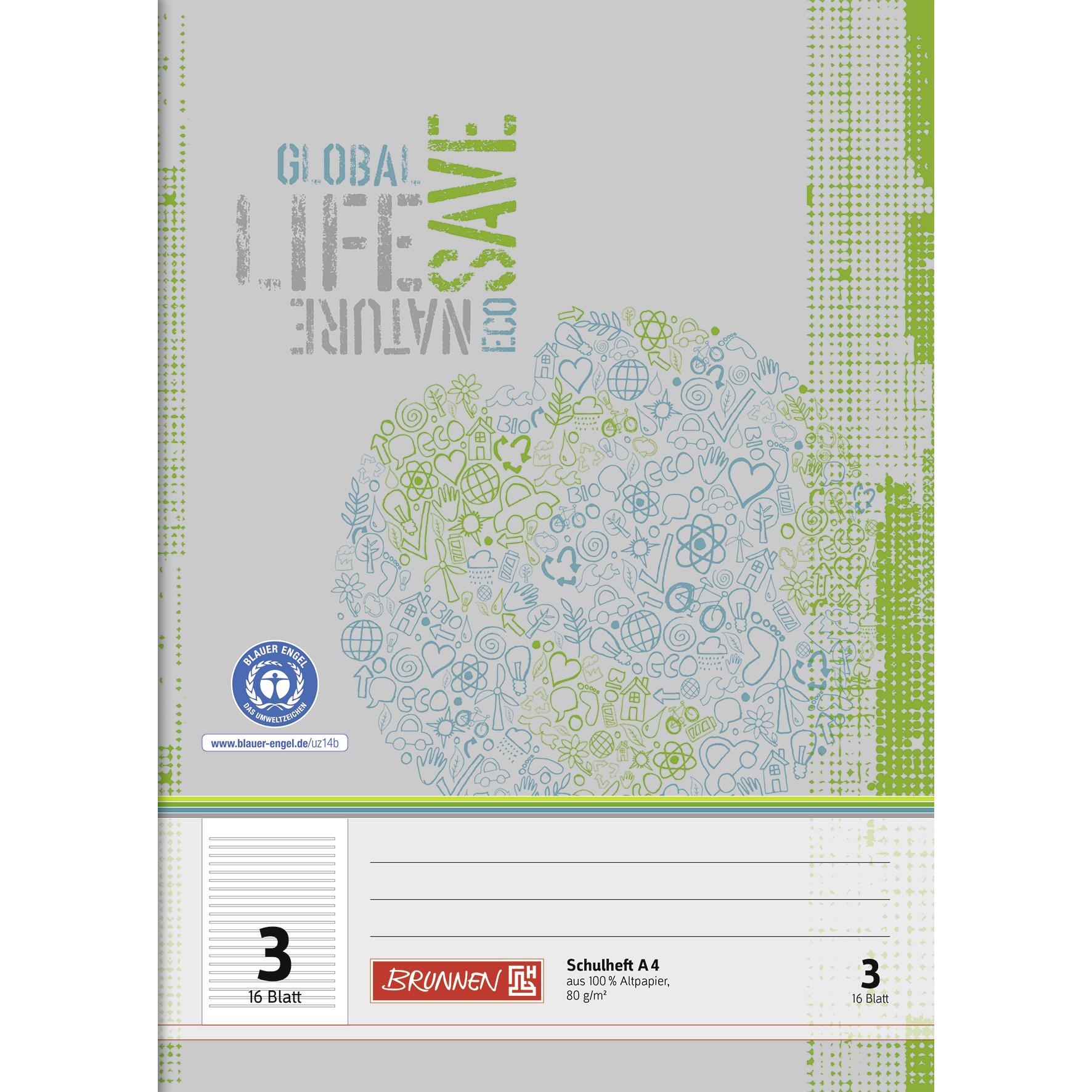 Thumbnail - Brunnen, Heft + Block, Schulheft A4 16 Blatt RC Lineatur (A4)