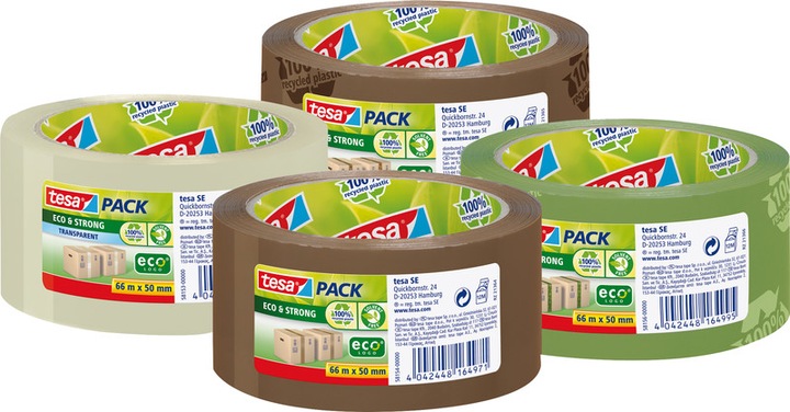 Produktbild tesa tesapack ECO & STRONG Paketband - Umweltschonendes Packband aus 100 % recyceltem Kunststoff (50 mm)