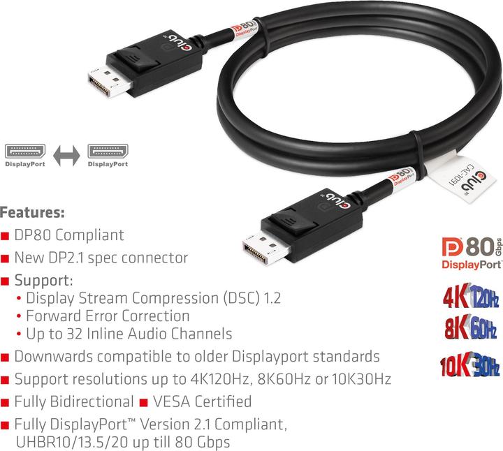Produktbild Club 3D DisplayPort – DisplayPort (1.20 m, DisplayPort)