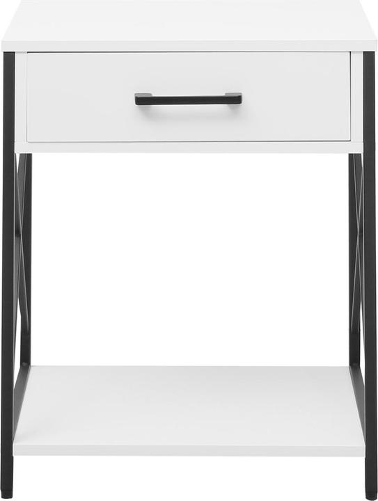 Produktbild HTI-Living Beistelltisch Cedrik mit Schublade Weiss-Schwarz (40 x 48 x 60 cm)