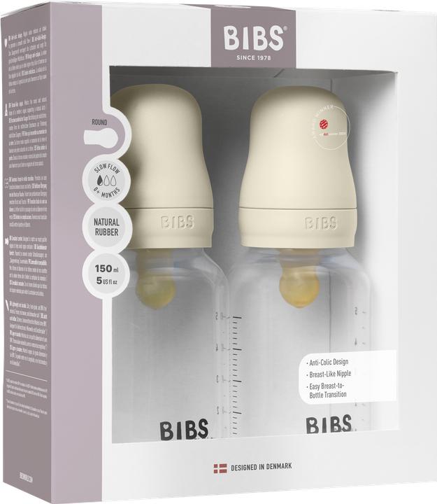 Immagine prodotto Bibs - Baby Bottle Round Latex 2 Pack Slow Flow - Ivory - 150 ml (150 ml)