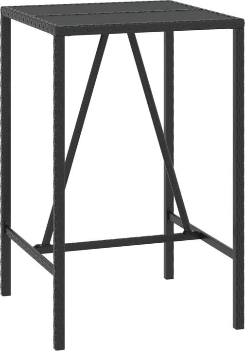Produktbild vidaXL Bartisch mit Glasplatte (70 x 70 x 110 cm)