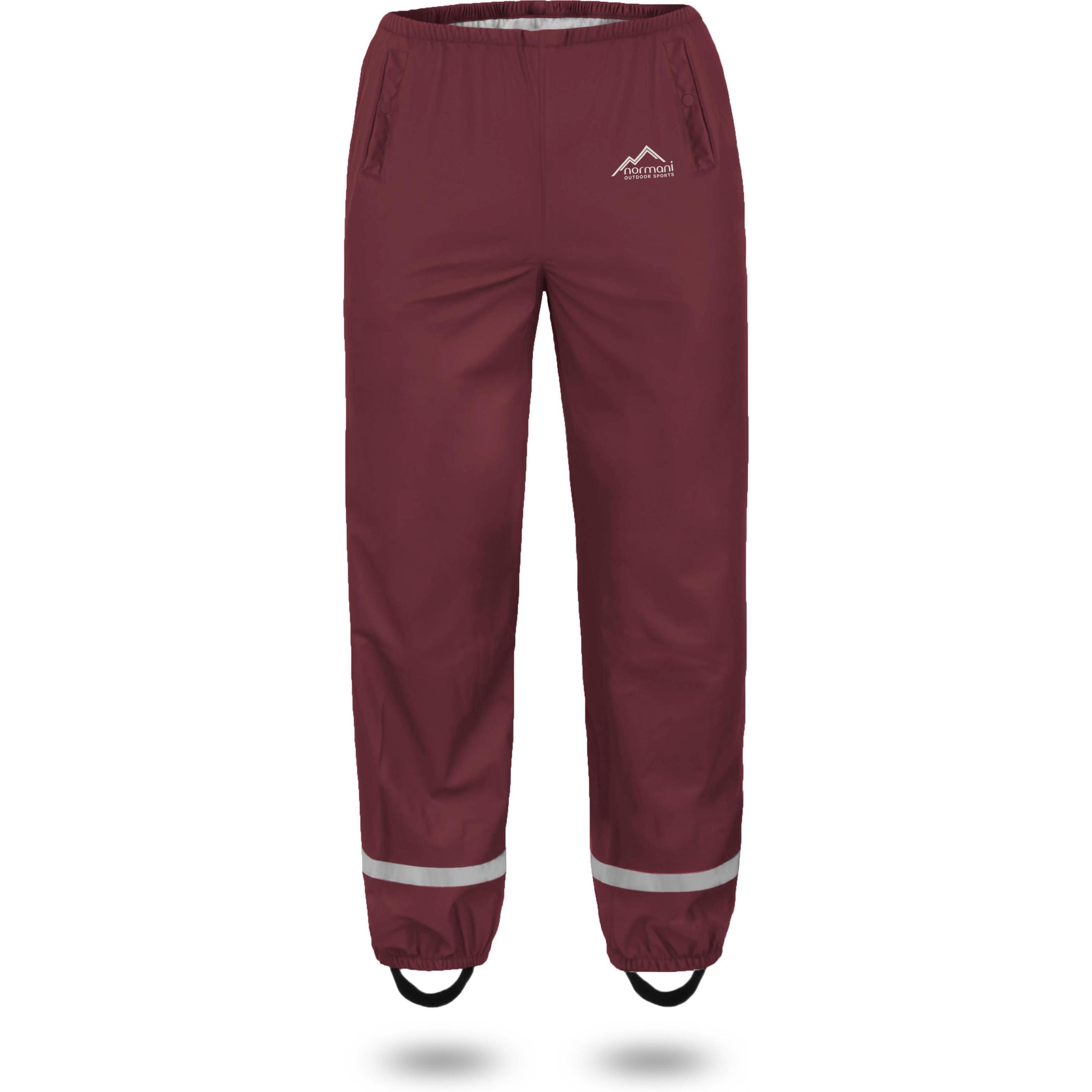 Normani, Herren, Outdoorhose, Kinder Regenhose York - 1141 (122), Rot, 122