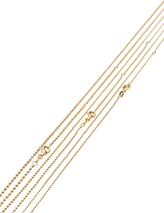Immagine prodotto Leyda Palla a catena (Argento 925, placcato oro 750 / 18, 45 cm)