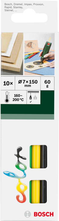 Produktbild Bosch Zubehör Schmelzkleber Color 7 mm 10 Stck., Farbe