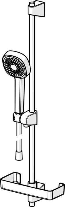 Actual product image Hansa Hansabasicjet Style wall bar shower set, wall mounting, 3 jets, 720 mm, chrome (3 Beam types, 18 l/min)