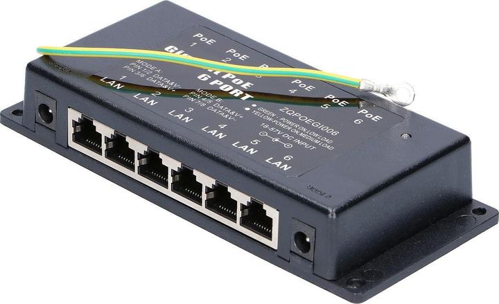 Produktbild Extralink POE INJECTOR 6 PORT GIGABIT - - 6-Port Gigabit Ethernet (802.3af (PoE))