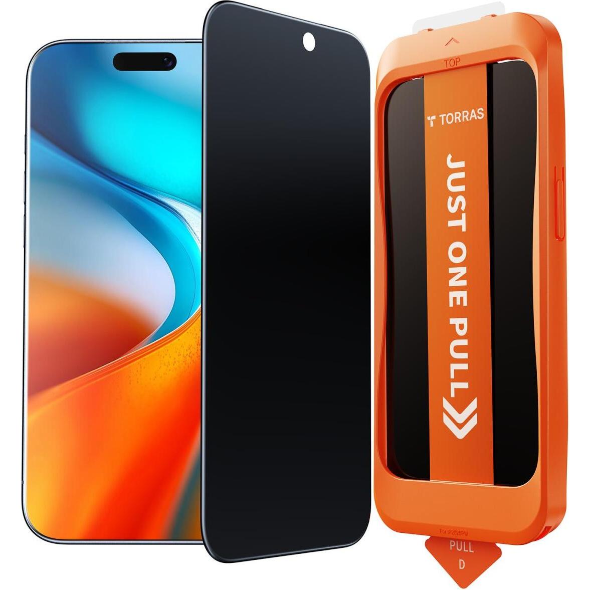 Torras Install Master Privacy Series (1 pz., Apple iPhone 17 Pro Max), Pellicola protettiva smartphone, Nero