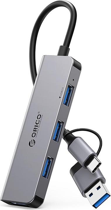 Produktbild Orico Converter YSA5-U3 USB-A/USB-C Hub Docking Station 3x USB-A 2.0 + 1x USB-A 3.0 - Gray (USB-A, USB-C, 4 Ports)