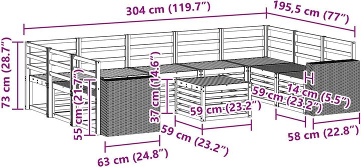 Produktbild vidaXL Outdoor-Sofa