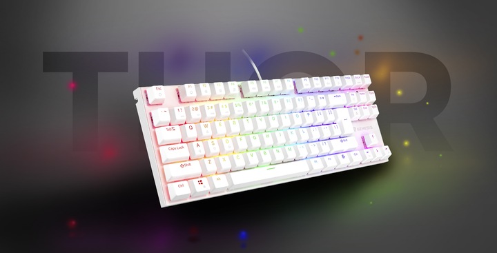 Image du produit Genesis Thor 303 TKL RGB biała Outemu Peach Silent (ING. Int., Filaire)