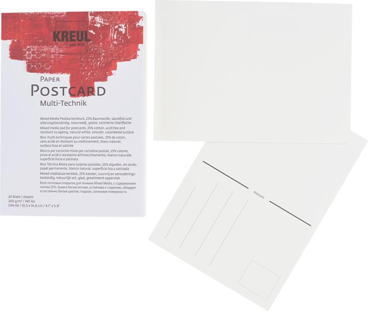 Image du produit Kreul Bloc de papier Postcard, DIN A6, 20 feuilles (300 g/m², 1 x)