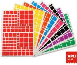 Produktbild Apli Aufkleber "Quadratisch", auf Blatt, große Papierverpackung, nicht ablösbar, 18 Blatt, 126 Aufkleber