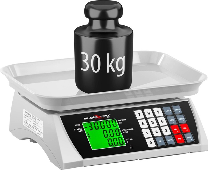 Produktbild Steinberg Kontrollwaage Ladenwaage Preiswaage Marktwaage LCD 30Kg 1G Digital Waage
