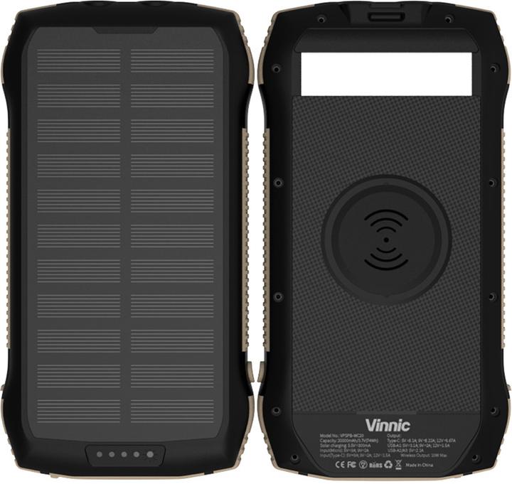 Actual product image Vinnic Solar Charger (20000 mAh, 20 W, 74 Wh)