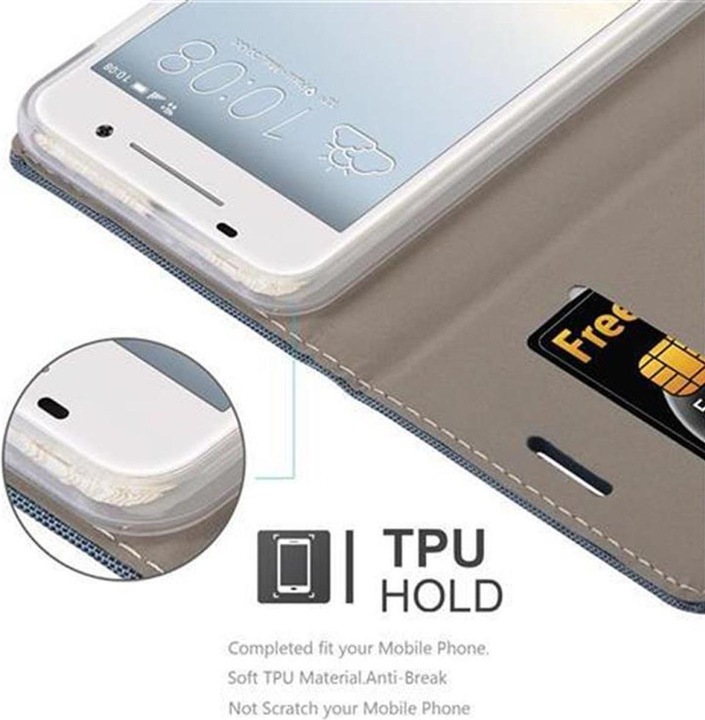 Produktbild Cadorabo Book Jeans Optik Cover (HTC One A9)