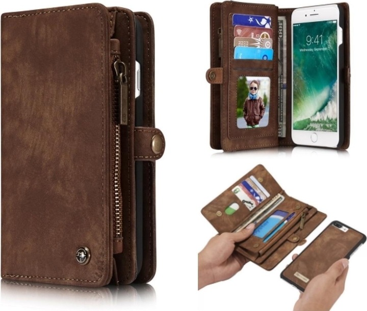 Actual product image Caseme Apple iPhone 8 Plus Genuine Leather Wallet Card Case (Apple iPhone 8 Plus)