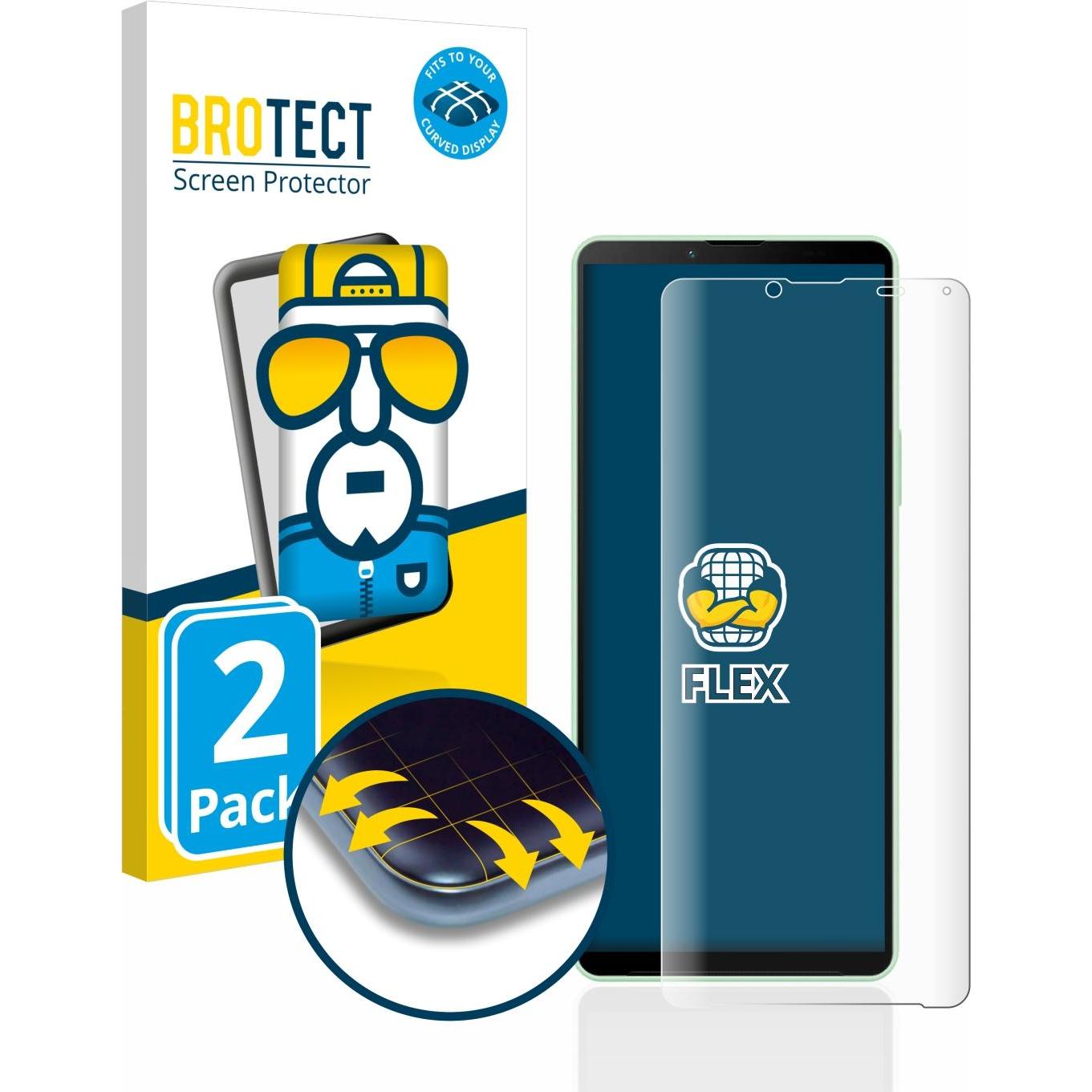 BROTECT Full-Cover Displayschutz (2 Stück, Sony Xperia 10 V), Smartphone Schutzfolie, Transparent