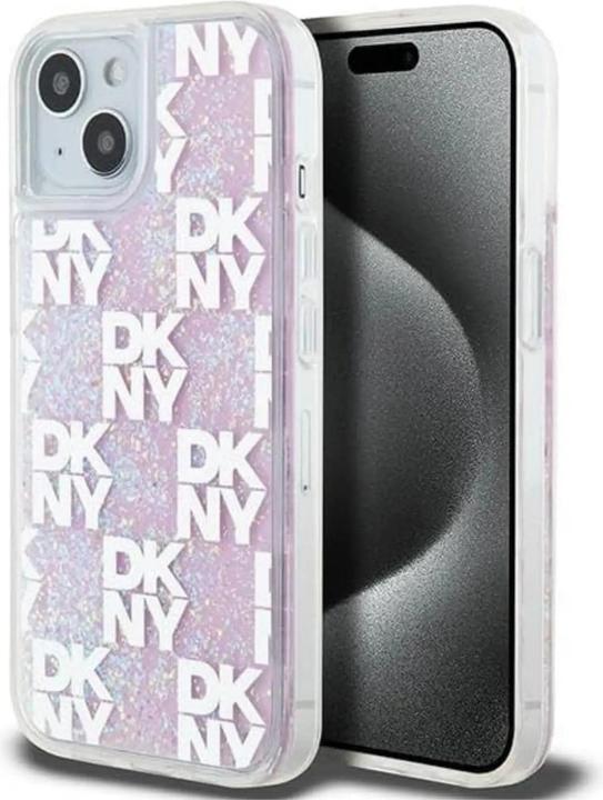 Actual product image DKNY DKHCP15SLCPEPP iPhone 15 / 14 / 13 6.1" różowy/pink hardcase Liquid Glitter Multilogo (Apple iPhone 13, Apple iPhone 14, Apple iPhone 15)