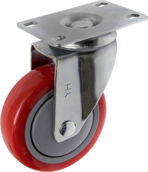 Produktbild Toolcraft Lenkrolle 100 mm mit Anschraubplatte