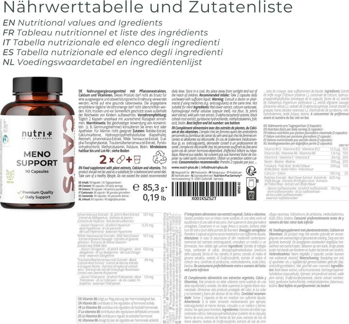 Actual product image Nutri+ Meno Support (90 pcs., Capsules, 85 g)